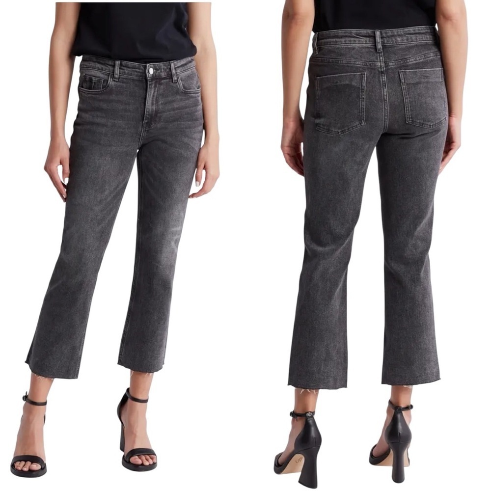 Oat New York Kick Flare Jeans 8/29 Straight Cropped Fringed Mid-Rise ModernCore